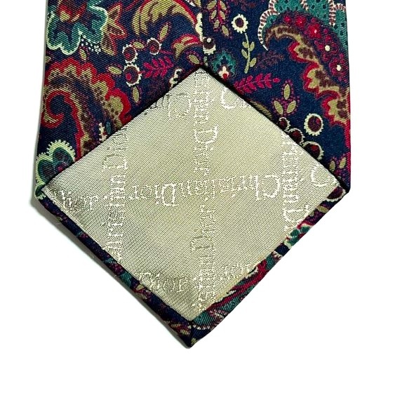 Vintage Christian Dior Navy Paisley Silk Tie - Picture 8 of 8